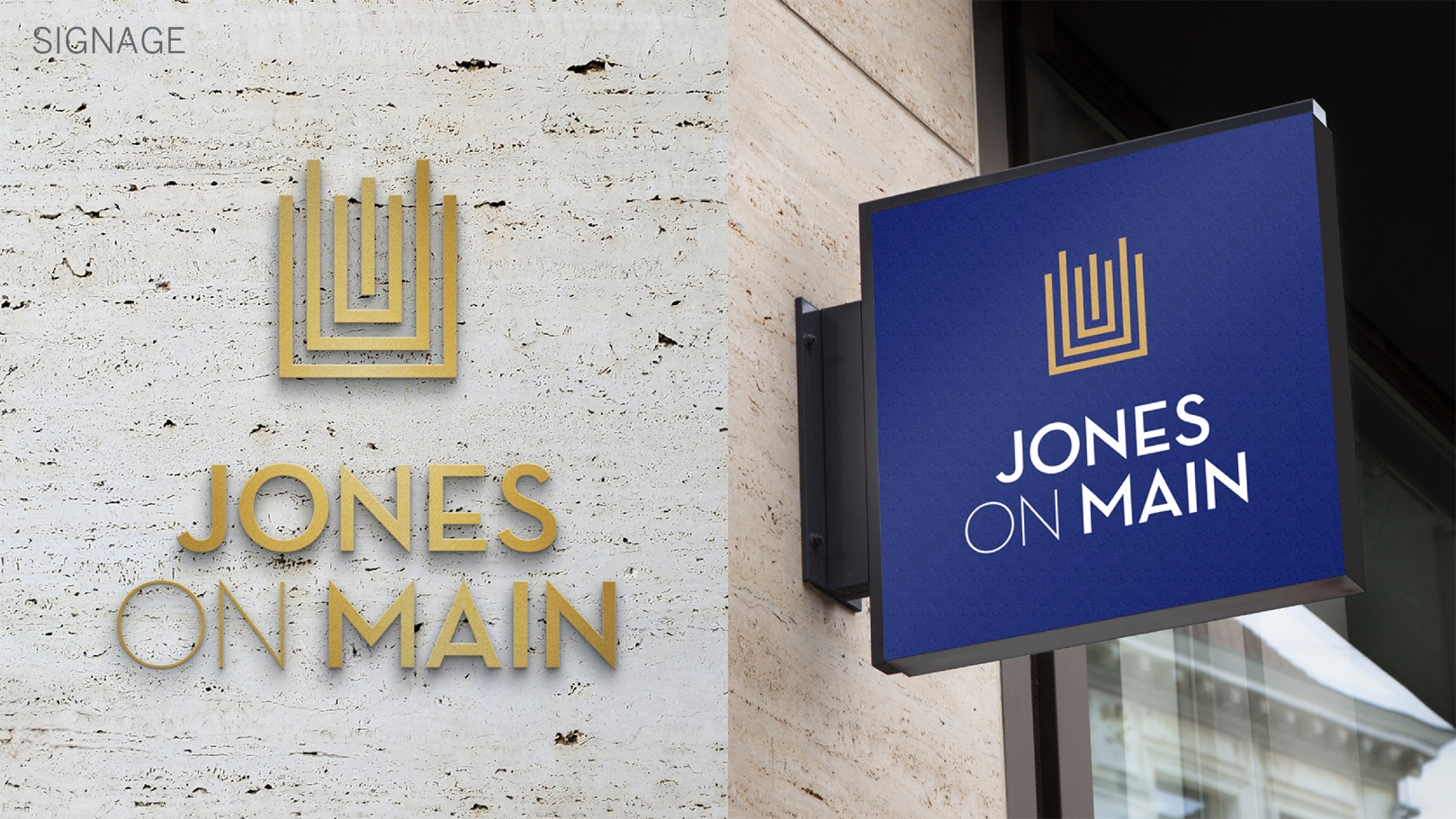 Jones on main signage