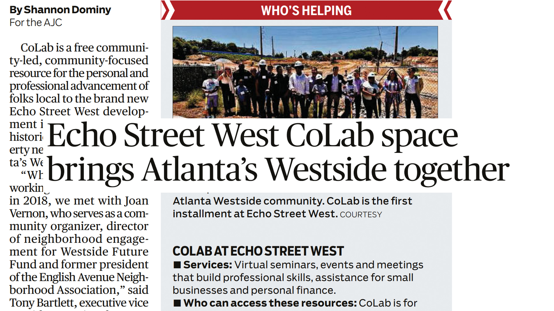 Echo street west CoLab in the news