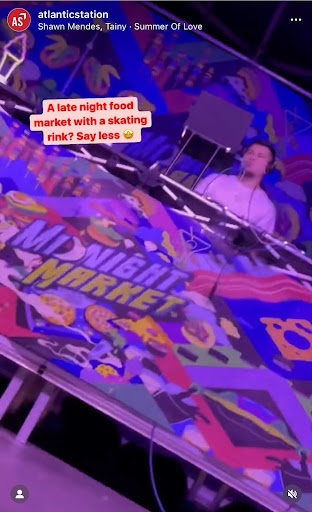 late night food market and skating rink